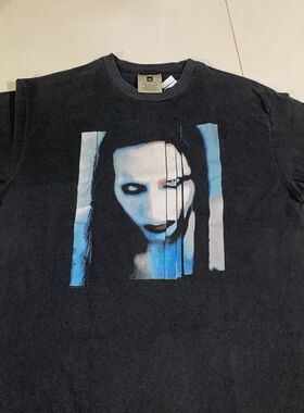 Marilyn Manson玛丽莲曼森人像高街FOG复古美式宽松短袖男女T恤潮