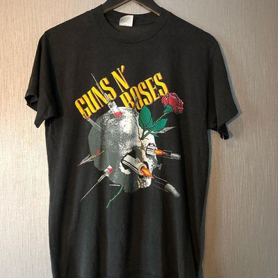 摇滚字母短袖GunsN'Rose乐队