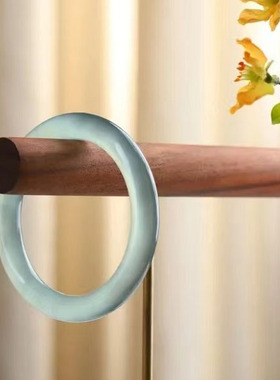 天然独龙玉蓝水胖圆条玉镯高冰透库里蓝手镯翡翠色海蓝宝镯子正品