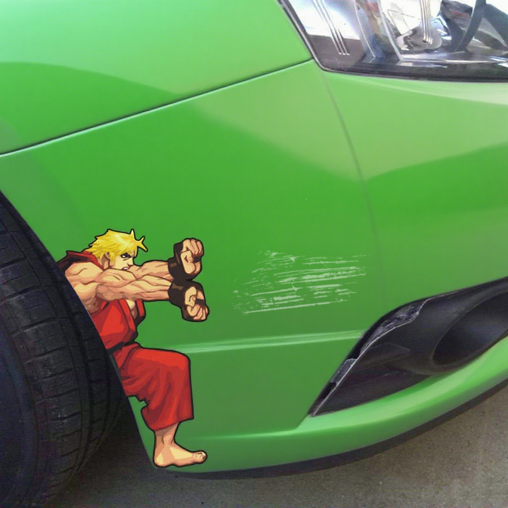 划痕贴卡通拳皇街霸街机车贴搞笑个性遮盖划痕贴汽车贴纸装饰贴画