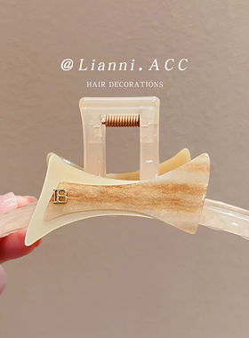 法式温柔百搭醋酸字母抓夹高级质感盘发鲨鱼夹后脑勺发夹发饰发卡