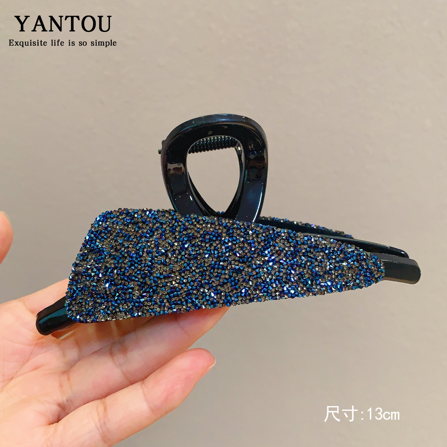 韩系轻奢高级感霓虹设计三角细闪砂糖抓夹时尚气质百搭盘发鲨鱼夹