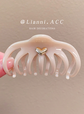 南瓜爱心抓夹女2026新款高级感大号鲨鱼夹发夹发量多夹子头饰发卡