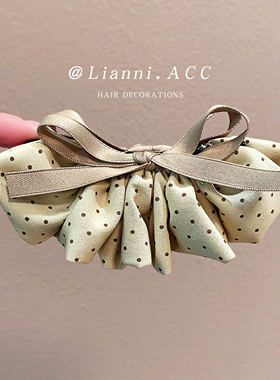 新款波点蝴蝶结香蕉夹春日氛围感后脑勺抓夹发饰女气质百搭鲨鱼夹