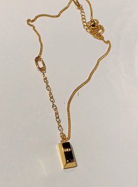 钛钢镀18K金不掉色锁骨毛衣链