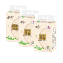清风BR34SC原木纯品抽纸式面巾纸4层加厚120抽/包3包/提   3提