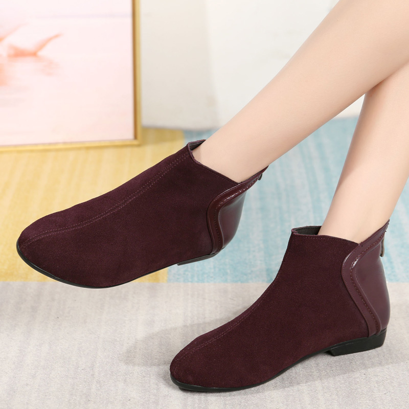 玲峰大码真皮女鞋柔软舒适保暖