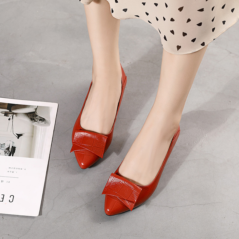 玲峰大码真皮女鞋柔软舒适透气