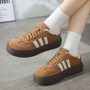 单女鞋 41一43秋冬加绒棉鞋 新脚宽胖肥爆特品牌真皮牛绒超软底大码