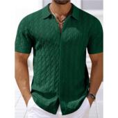 男装 s T 欧美时尚 休闲纽扣开衫 短袖 Men 针织T恤男士 POLO衫 shirt