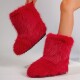 сапоги plush winter 欧美长毛绒中筒靴子女 boots women