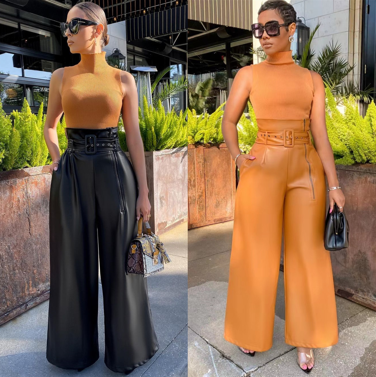 lus big size woman pants girl trousers women Leather pants