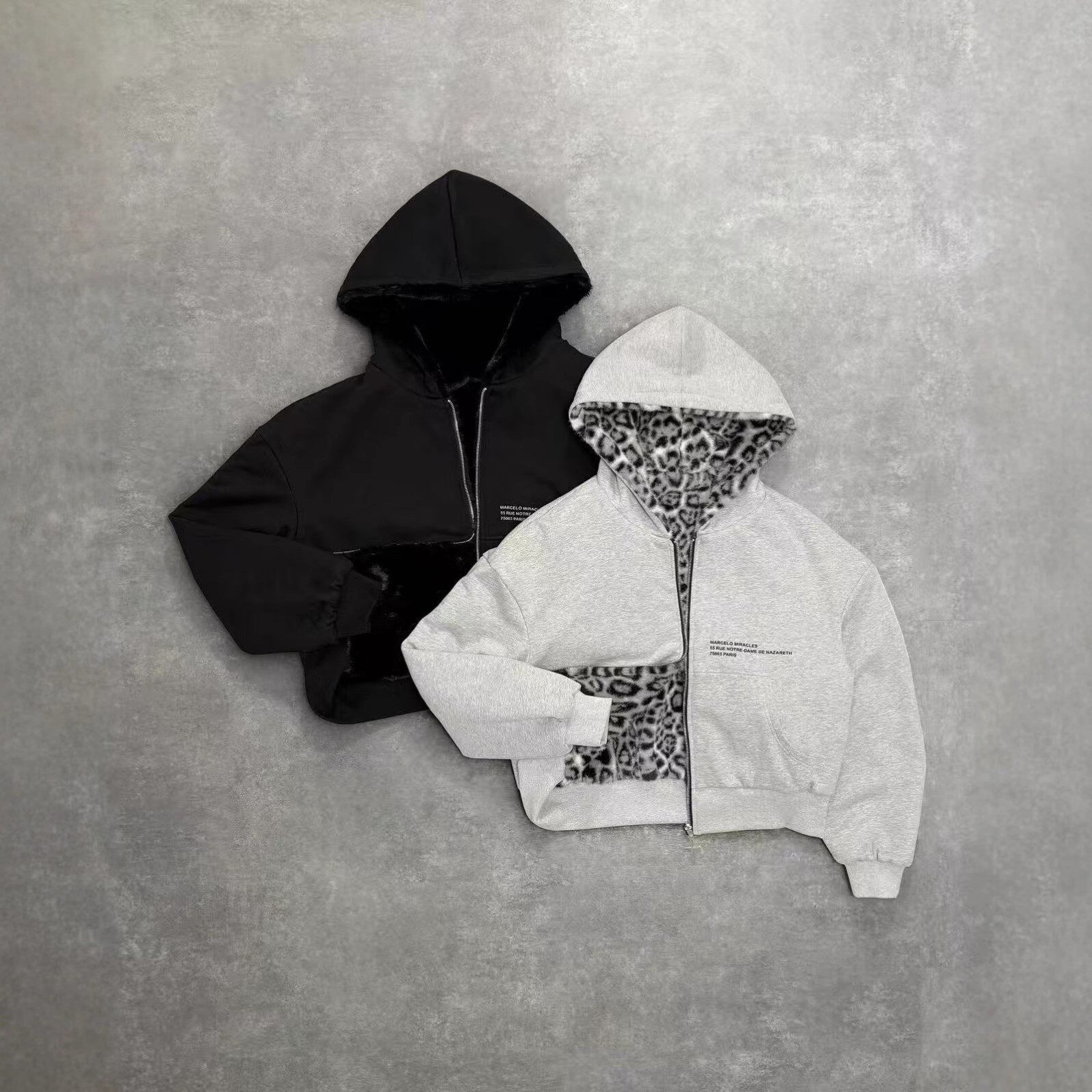hooded sweatshirt with double-sided wearable hoodie jacket - 实物图