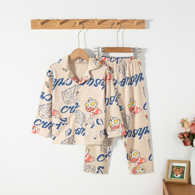 秋冬新疆彩棉儿童卡通睡衣套装