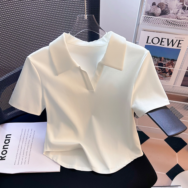 polo短袖t恤女2025新款爆款衣服正肩今年流行女装夏日漂亮小上衣