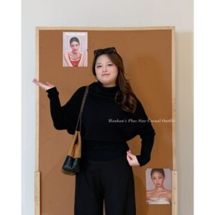 韩系慵懒风堆堆领毛衣女2026秋冬高级感蝙蝠袖针织衫显瘦内搭上衣