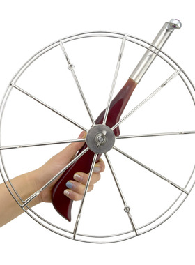 风筝盘鹰轮胜利不锈钢28-32-36cm大轴承静音手握轮橡木微风收线轮