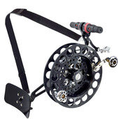 新款 胜利28cm镁合金风筝背带轮碟刹防倒转万向轮加长臂轻便收线