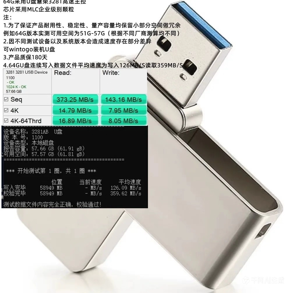DIY固态u盘64g128g256g512gusb3.0优盘慧荣高速U盘装机PEMLC颗粒