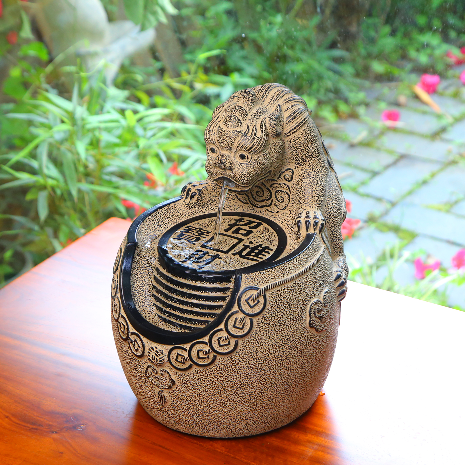 貔貅招财流水摆件办公桌装饰喷泉水景中式客厅桌面流水器开业礼品