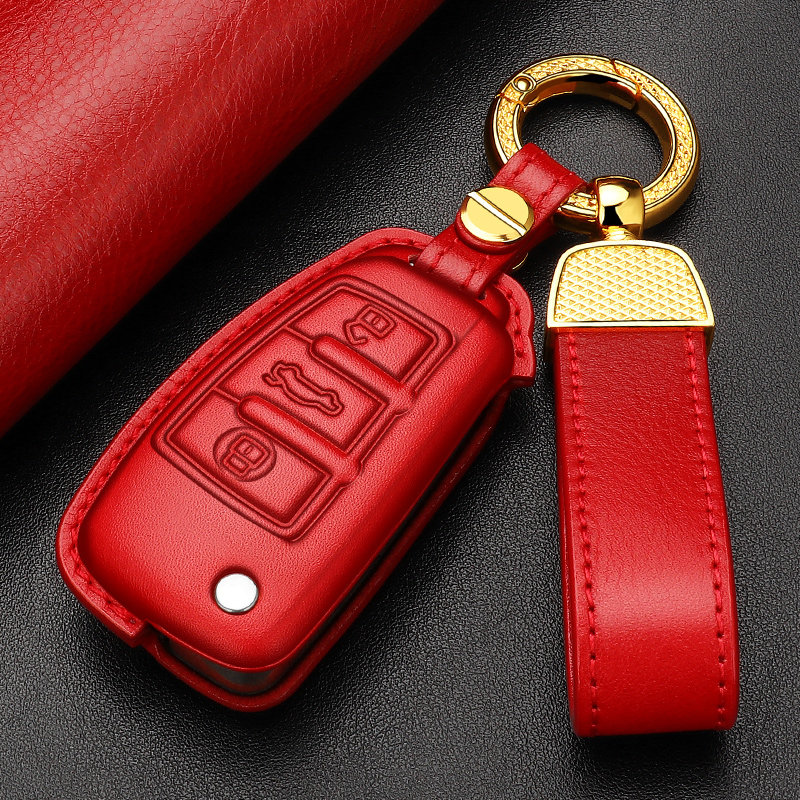 适用奥迪A3钥匙套真皮Q3/Q2L/A1/S3/TT/RS3/TTS折叠钥匙扣壳高档