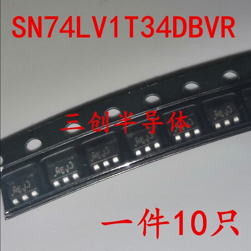 全新SN74LV1T34DBVR 丝印NEJ* 贴片SOT23-5 缓冲线路驱动器 10个