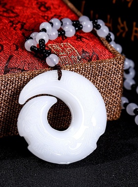 仿玉貔貅毛衣链长款百搭平安扣吊坠衣服挂饰男女款项链民族风饰品