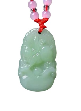 十二生肖民族风转运玉石情侣项链男女本命年红绳吊坠礼物国潮生肖