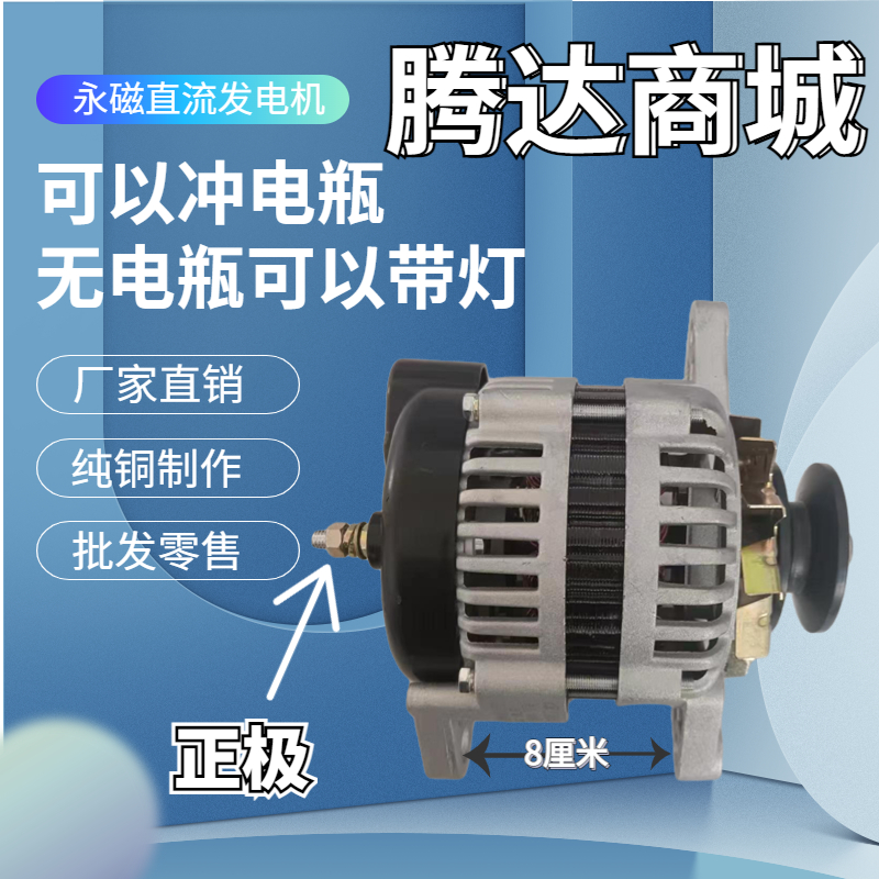 农用车时风五征三轮车四轮车拖拉机12-14V两用永磁直流无刷发电机
