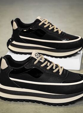 男鞋2026春季新款透气低帮老爹鞋百搭潮流厚底增高鞋运动休闲鞋子