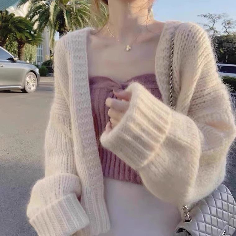 重工八股加厚100%山羊绒开衫女2025秋冬新款宽松大码针织毛衣外套,女装/女士精品,羊绒衫,淘宝优惠券,粉丝福利购,淘宝优惠卷