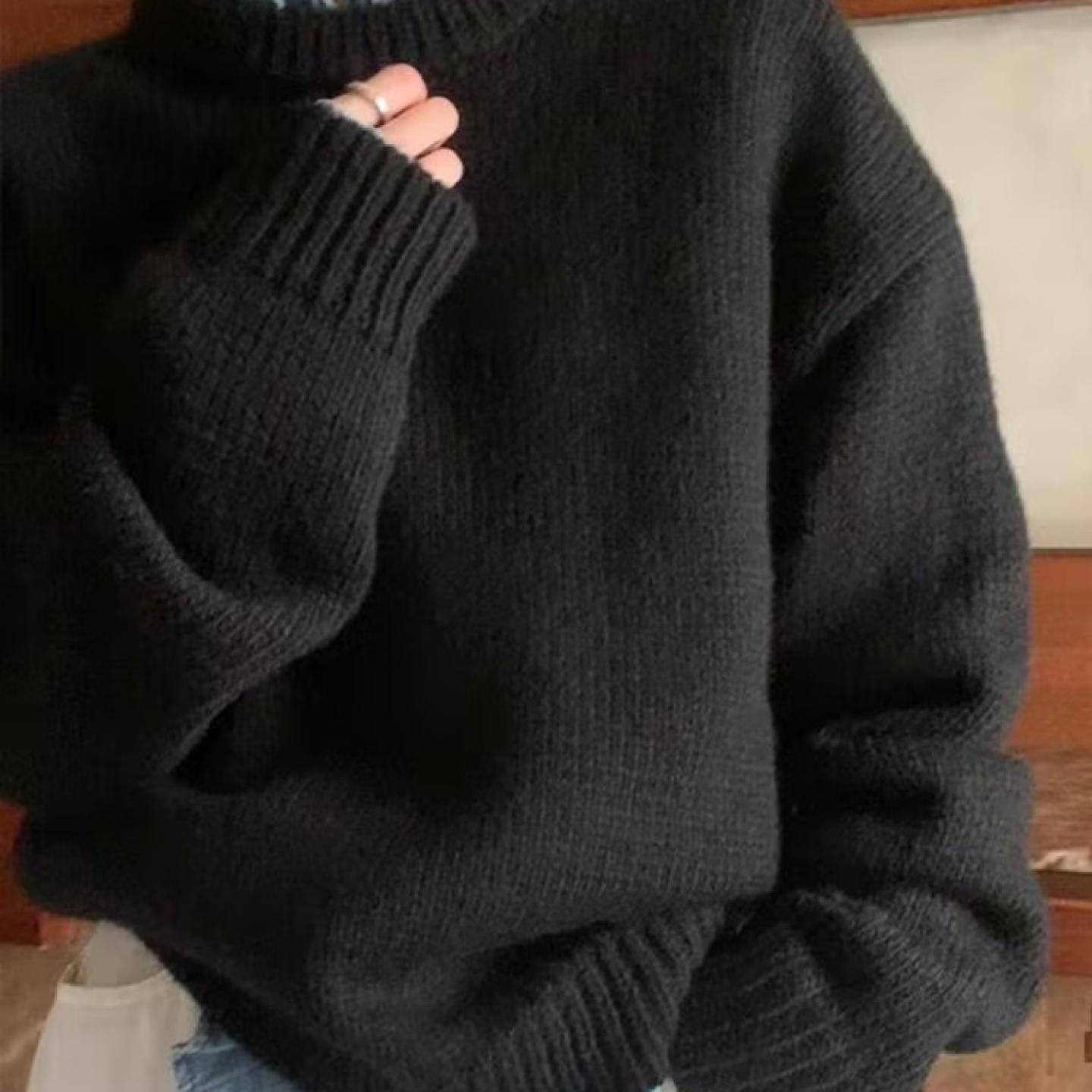 100%纯山羊绒毛衣女加厚宽松