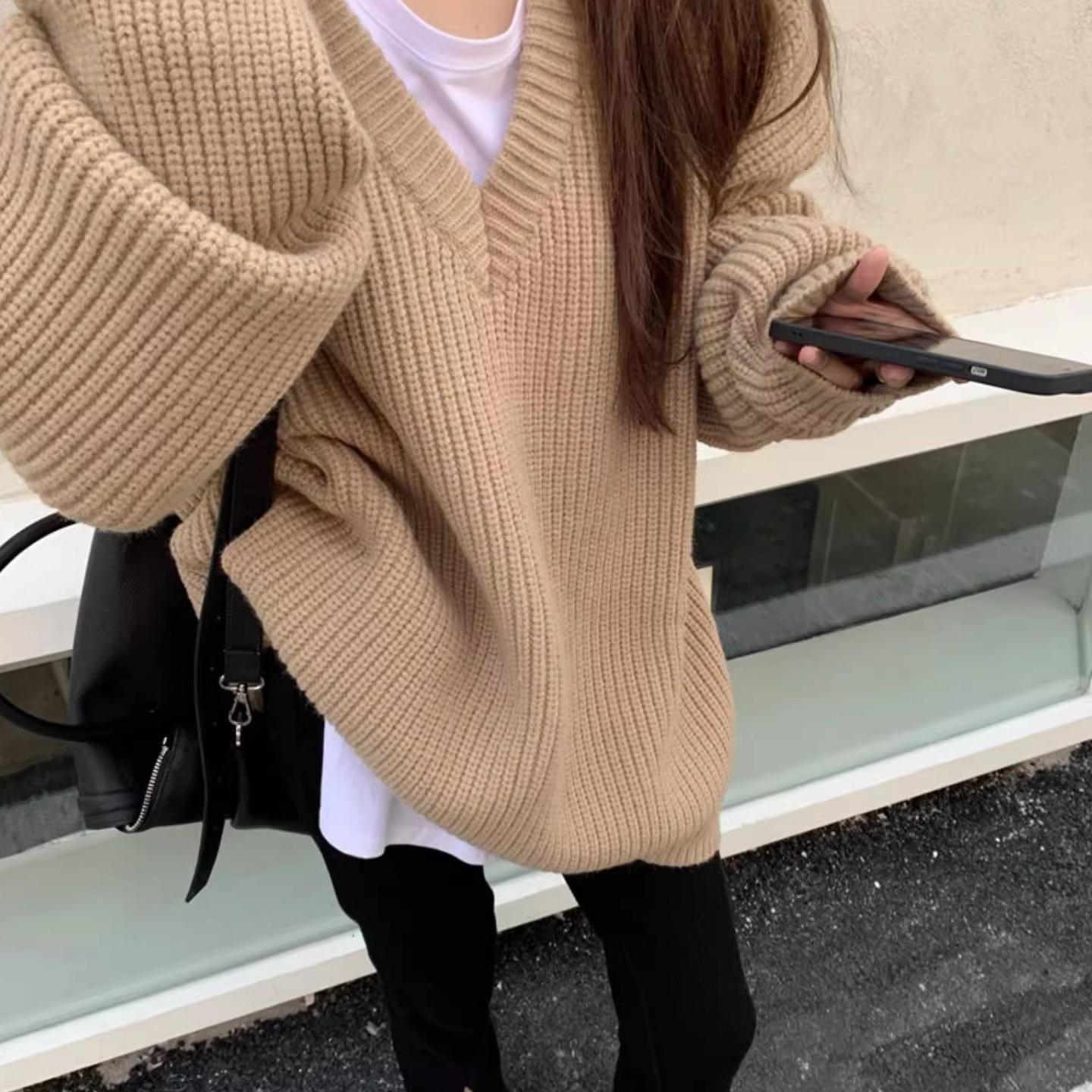 重工加厚100%山羊绒毛衣女中长款