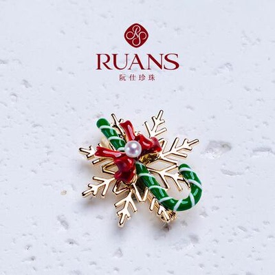 RUANS/阮仕【直播特选】天然淡水珍珠3-4mm圣诞珍珠胸针