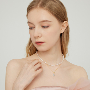 极简款 S925银天然淡水珍珠项链 珍珠吊坠送女友 阮仕爱丽丝 RUANS