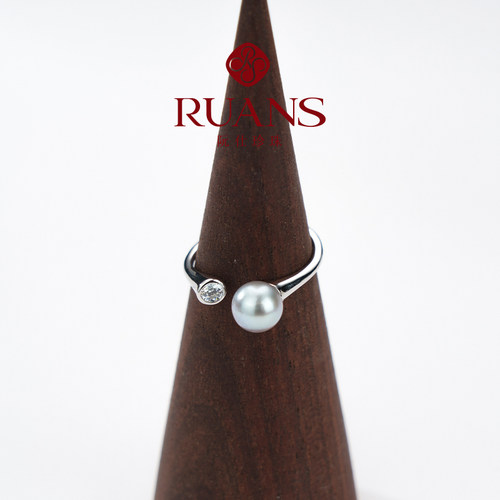 RUANS/阮仕【双旦礼遇季】6-7MM真多麻色海水珍珠戒指