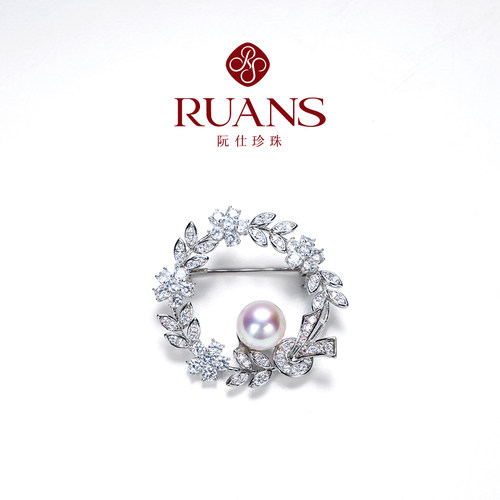 RUANS/阮仕【直播特选】8-9mm天然淡水有核珍珠胸针