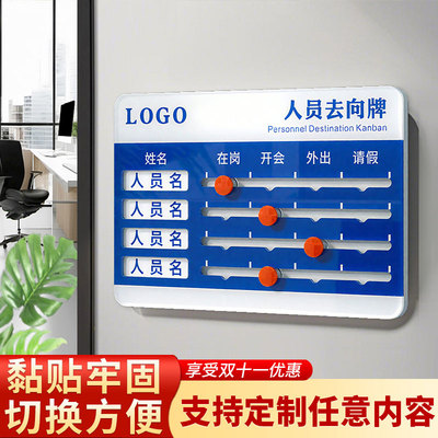 亚克力员工去向牌定制文字/logo