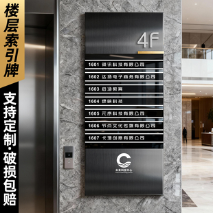 不锈钢楼层索引牌定制高档酒店写字楼电梯可更换公司房间指示牌订制宾馆大厅大堂办公室导向指引标志标识牌子