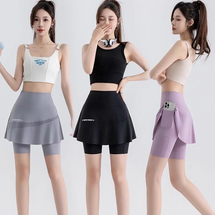 假两件短裙裤夏口袋加裆半身裙女高腰外穿大码速干运动瑜伽裤冰丝,女装/女士精品,打底裤,淘宝优惠券,粉丝福利购,淘宝优惠卷