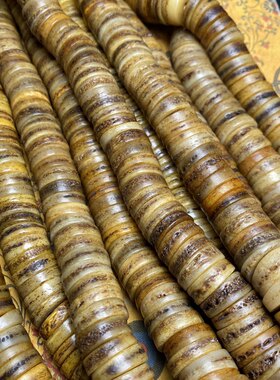 藏传牛嘎嘎牛头盖骨眉心骨手工直切108颗手持把玩盘玩文玩