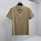 26夏季多色新款纯色商务冰丝无痕修身POLO衫翻领短袖6588-P68挂拍，男装T恤，钱塘6023