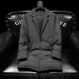 超柔超轻2025冬季新款西装领中长款羽绒服男 9827-P325图片