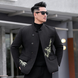 新中式2025冬季中山装新款男士90白鸭绒羽绒服9801-P275模特，男装羽绒服，钱塘6023