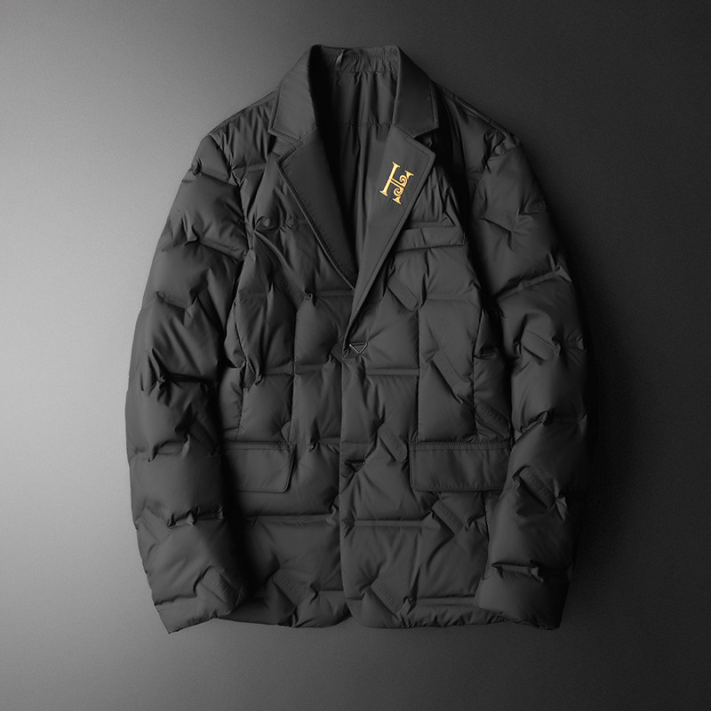 2025冬季新款超柔面料西装羽绒服90白鸭绒9825-P255平铺,男装西服套装,钱塘6023
