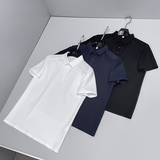 肌理感翻领2026夏季老钱新款拼接商务冰丝修身POLO衫D818-P78挂拍，男装Polo衫，钱塘6023