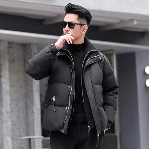 主推2024假两件针织双领加厚新款男90白鸭绒羽绒服9808-P330模特图片