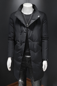 2024冬季主推男士立领中长款白鸭绒羽绒服1001-P280 假模图片