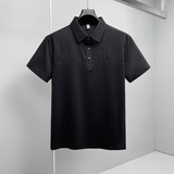 26夏季新款提花纯色商务冰丝无痕修身POLO衫翻领短袖5005-P88挂白，男装T恤，钱塘6023