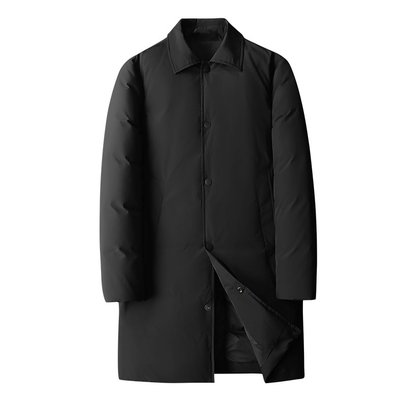 2024商务加厚新款男士中长款90白鸭绒羽绒服9819-P345平铺,男装羽绒服,钱塘6023